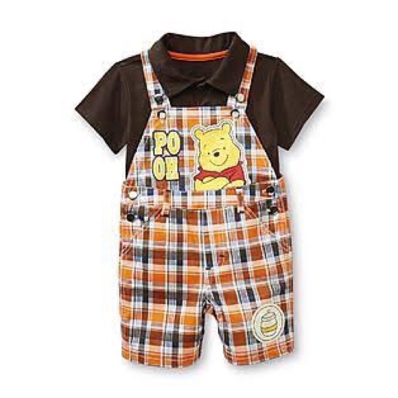 Disney Other - BRAND NEW WINNIE THE POOH BIB OVERALL SHORT SET